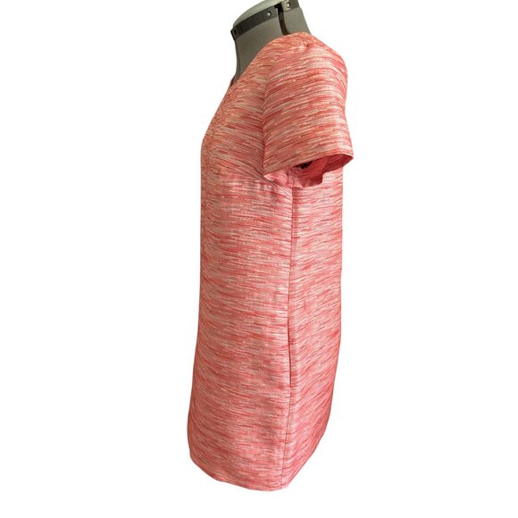 CeCe By Cynthia Steffe Pink & White Short-Sleeve Shift Dress Knee Length Size 8 - Picture 2 of 10